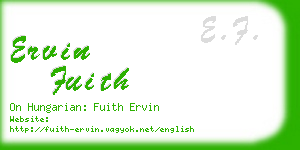 ervin fuith business card